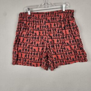 Elvis Presley by Reyn Spooner Shorts Mens XL Red Black Rayon Hawaiian Lounge